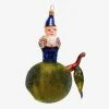 Wiktoria Ceramic & Porcelain Fruit Gnome On Green Apple Ornament