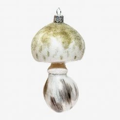 Wiktoria White & Grey Mushroom Ornament Holiday
