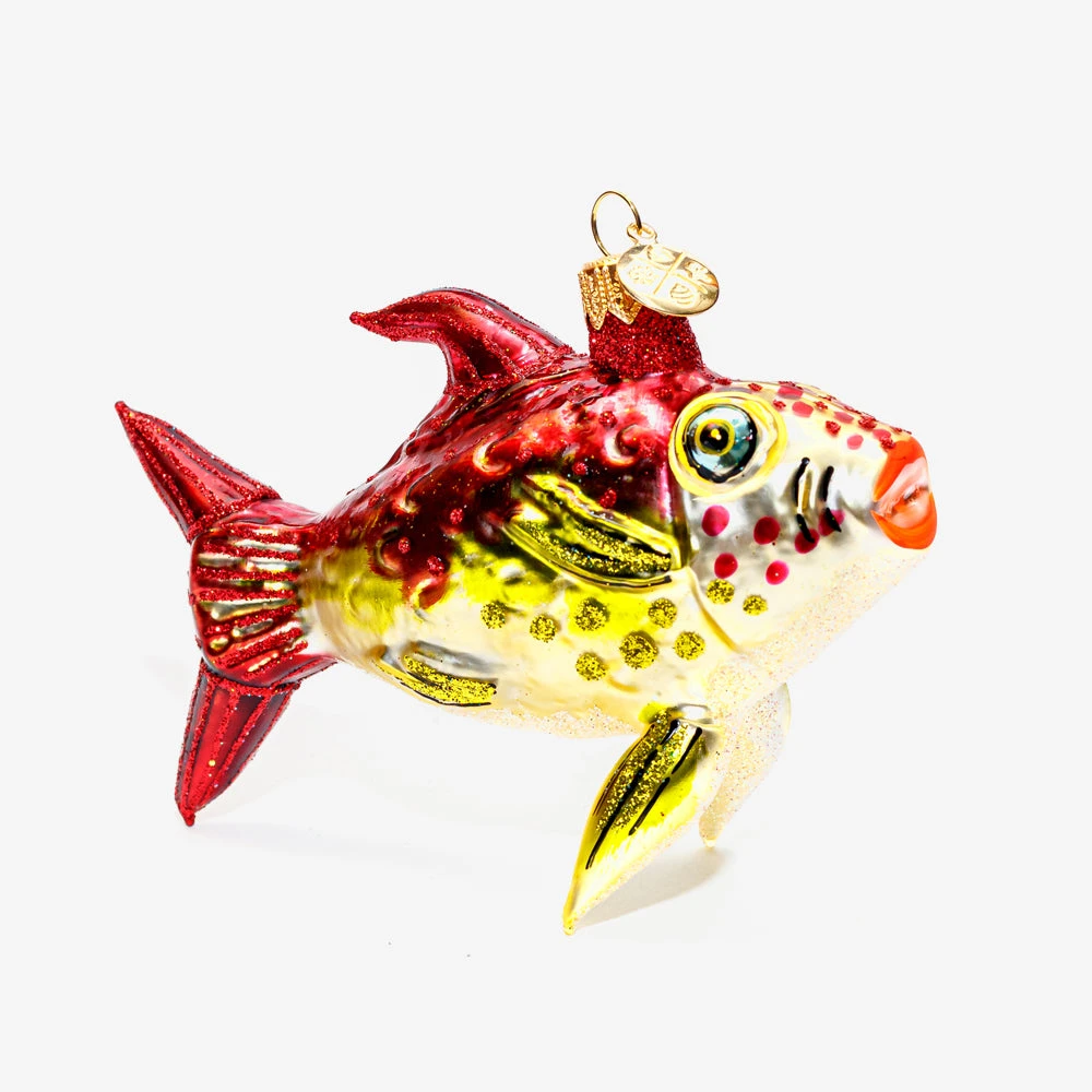 Wiktoria Red & Green Fish Ornament Holiday 3 Wiktoria Red & Green Fish Ornament Holiday