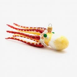 Wiktoria Yellow & Red Squid Ornament Holiday