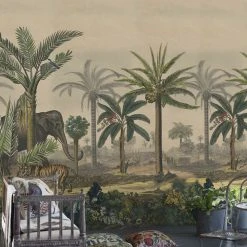 Designers Guild Palm Trail Scene 2 Sepia