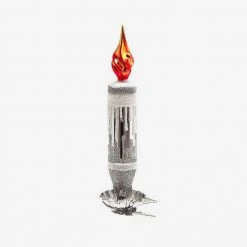 Wiktoria Silver Candle Clip-On Ornament Holiday