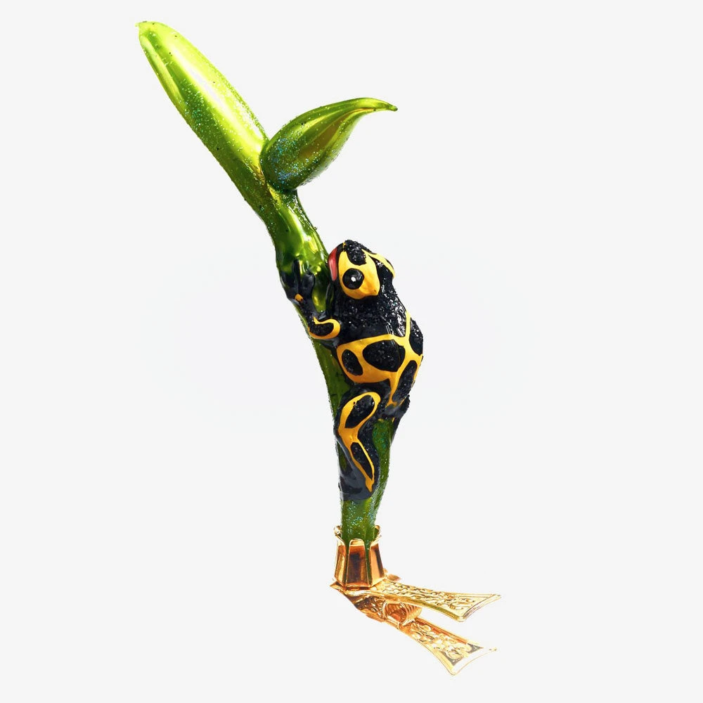 Wiktoria Yellow & Black Frog On Leaf Clip-On Ornament 3 Wiktoria Yellow & Black Frog On Leaf Clip-On Ornament