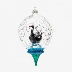 Wiktoria Black Swan With Crown Dome Ornament