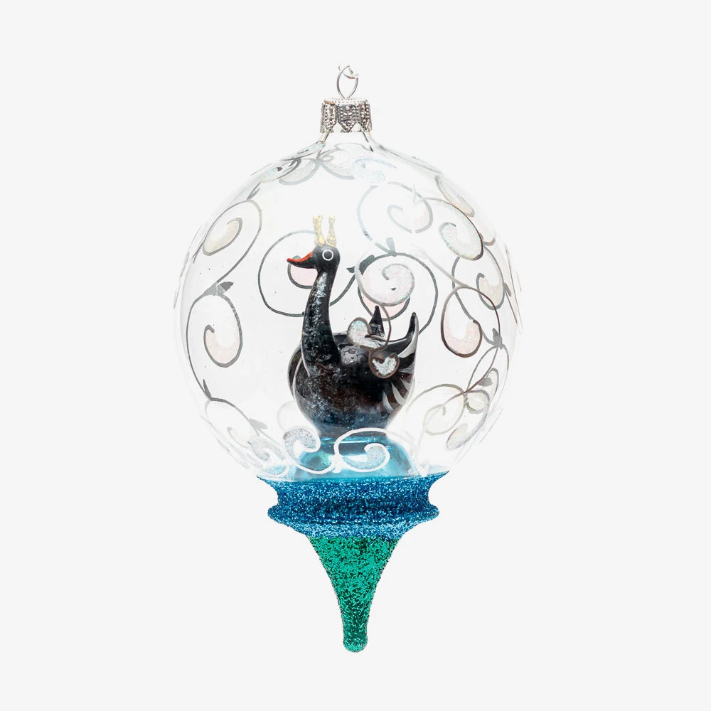Wiktoria Black Swan With Crown Dome Ornament 3 Wiktoria Black Swan With Crown Dome Ornament