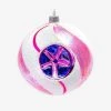 Wiktoria Holiday Pink & White Ball With Star Reflector Ornament