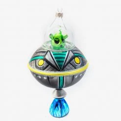Wiktoria Blue Flame Spaceship With Alien Ornament