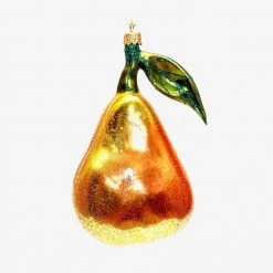 Wiktoria Yellow & Orange Pear With Leaf Ornament