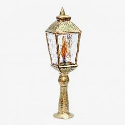 Wiktoria Gold Lantern With Candle On Tree Topper Holiday