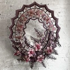 Vintage Late 19th Century French Couronnes De Mortuaire Beaded Wreath Vintage Art