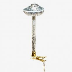 Wiktoria Holiday White & Grey Mushroom Clip-On Ornament