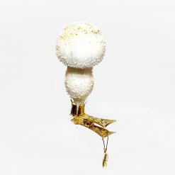 Wiktoria White Mushroom Clip-On Ornament