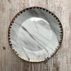 Botticelli Ceramics Carrara Marble Dish With Golden Spotted Rim