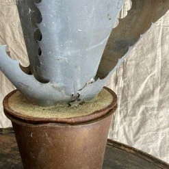 Vintage Art Antique French Tole Potted Agave Plant Sculpture (No. 3)