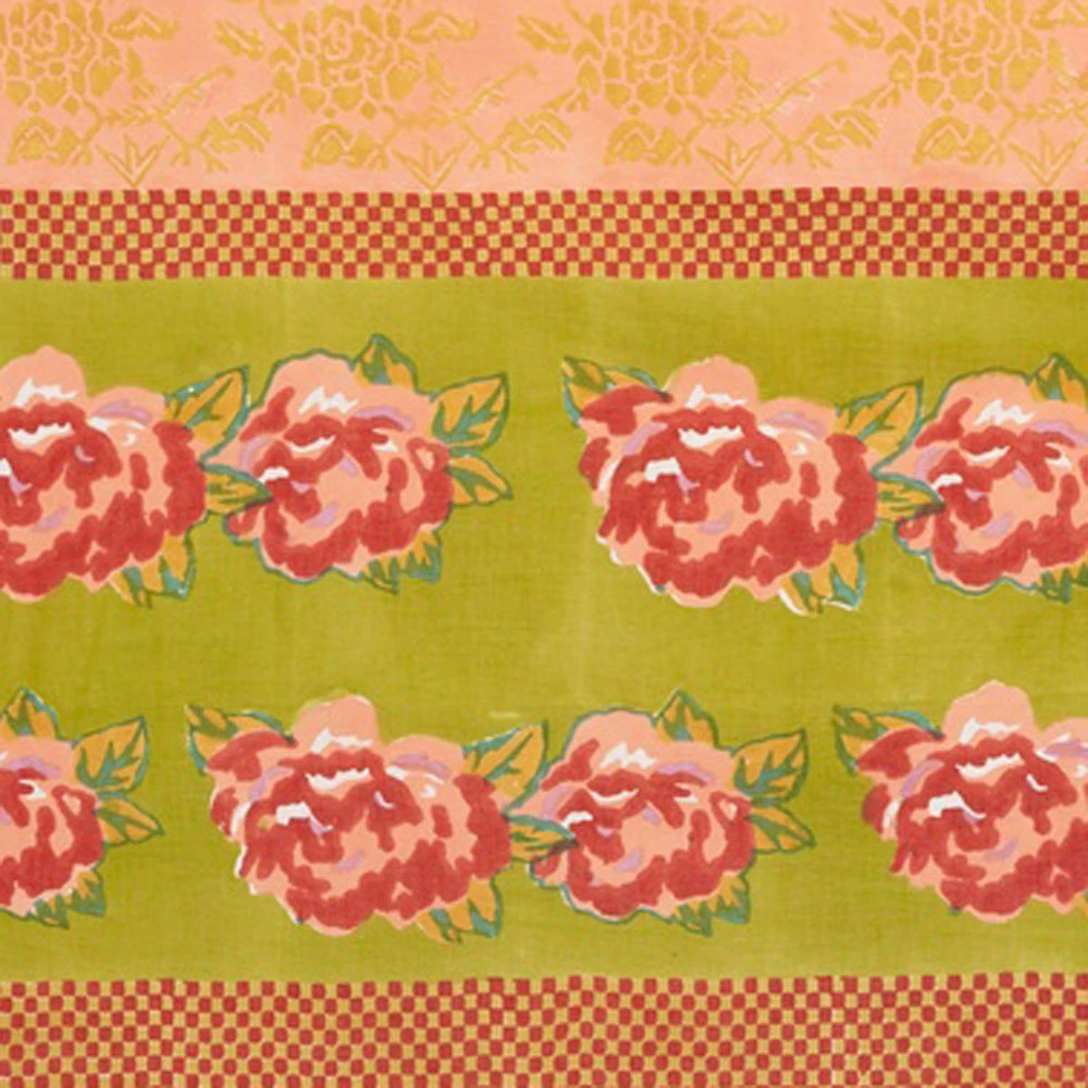 Dining & Tabletop Lisa Corti Panel In Double Peonia Acid Green 110cm X 240cm