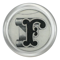 John Derian 4" Coasters Alphabet Letter F - FINAL SALE