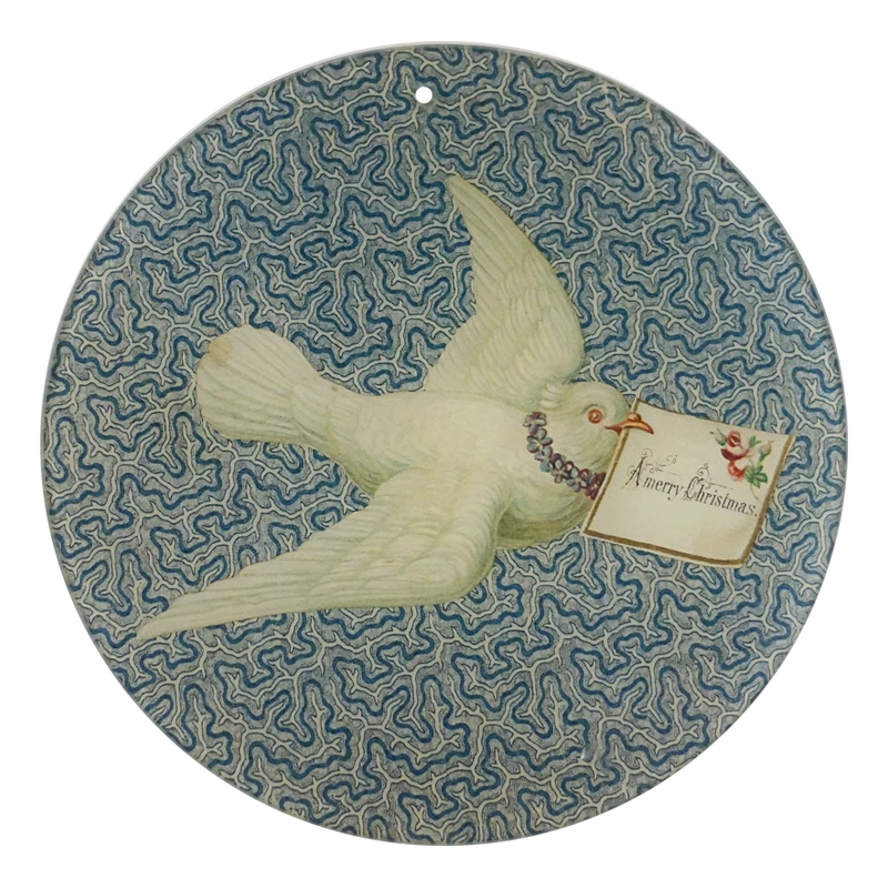 John Derian Christmas Note (5" Round) Decoupage 3 John Derian Christmas Note (5" Round) Decoupage