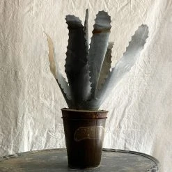 Vintage Art Antique French Tole Potted Agave Plant Sculpture (No. 5)