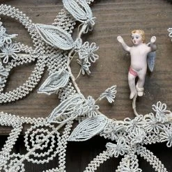 Vintage Late 19th Century French Couronnes De Mortuaire Beaded Wreath Vintage Art