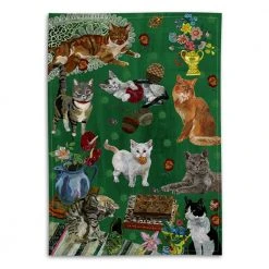 Nathalie Lete Dining & Tabletop Les Chats Tea Towel