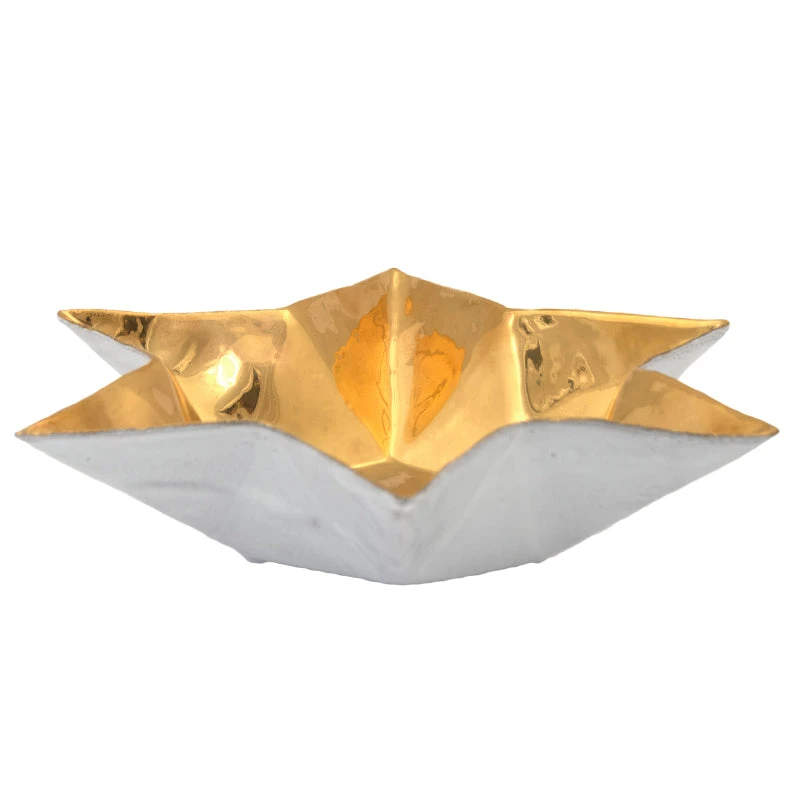 Astier De Villatte Etoile Soup Plate (Gold Interior) 4 Astier De Villatte Etoile Soup Plate (Gold Interior)