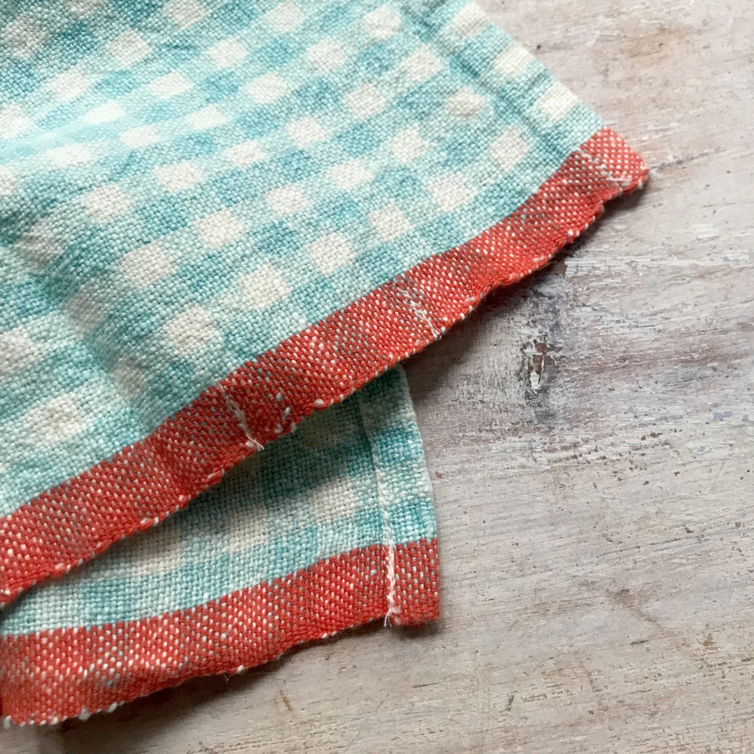 Caravan Set Of 4 Gingham Napkins In Aqua & Orange Dining & Tabletop 4 Caravan Set Of 4 Gingham Napkins In Aqua & Orange Dining & Tabletop