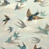 Designers Guild Chimney Swallows Sky Blue Wallpaper