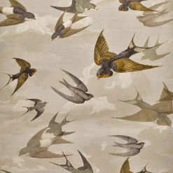 Designers Guild Chimney Swallows Sepia Wallpaper