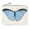 John Derian Company Inc Blue Butterflies Zipper Pouch