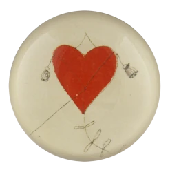 John Derian Red Heart Kite Decoupage