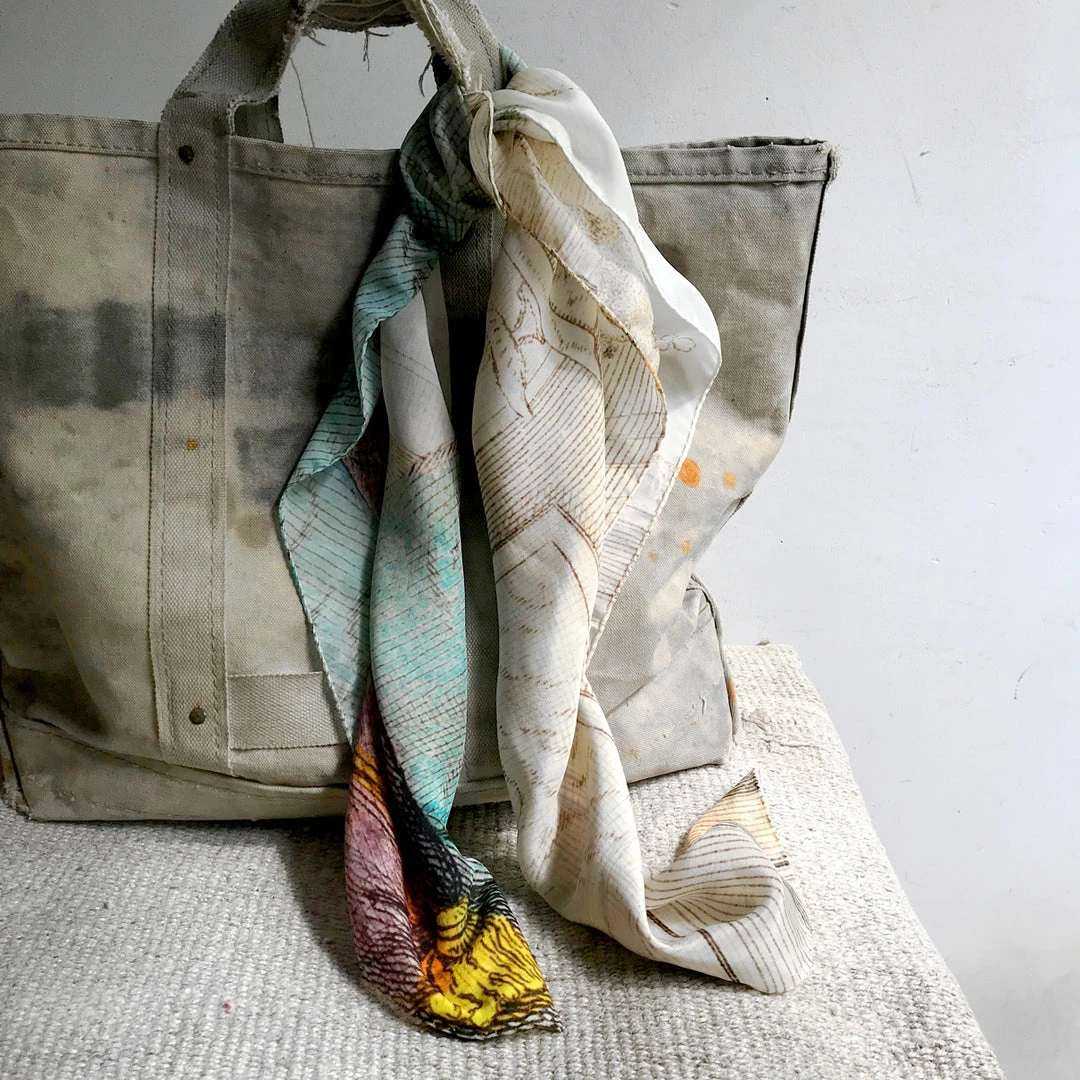 John Derian Company Calm Cat Silk Scarf 6 John Derian Company Calm Cat Silk Scarf