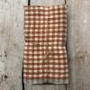 Caravan Set Of 4 Gingham Napkins In Cognac & Blue Dining & Tabletop