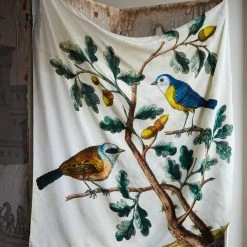 John Derian Company Picture Book Images Mountain Titmouse Silk Scarf
