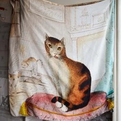 John Derian Company Calm Cat Silk Scarf