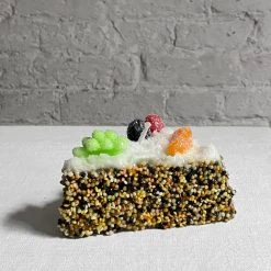 Cereria Introna Art & Objects Torta Candita A Fette Chocolate Cake Slice With Fruit Candle