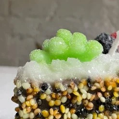 Cereria Introna Art & Objects Torta Candita A Fette Chocolate Cake Slice With Fruit Candle