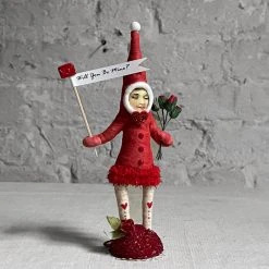 Vintage By Crystal Art & Objects Valentine Girl With Roses