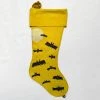 Holiday Heather Donohue For John Derian "Bats" Felt Stocking In Yellow 1 Holiday Heather Donohue For John Derian "Bats" Felt Stocking In Yellow