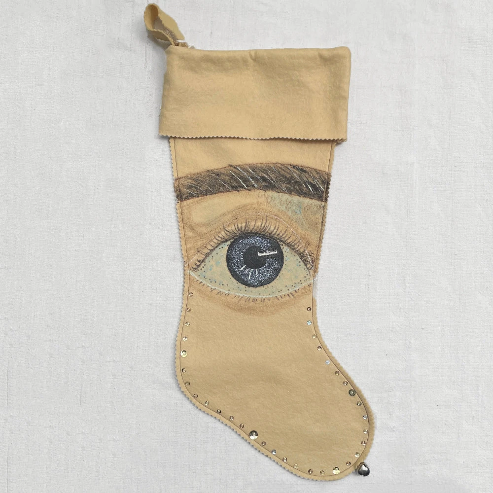 Heather Donohue For John Derian "Eye" Felt Stocking Holiday 3 Heather Donohue For John Derian "Eye" Felt Stocking Holiday