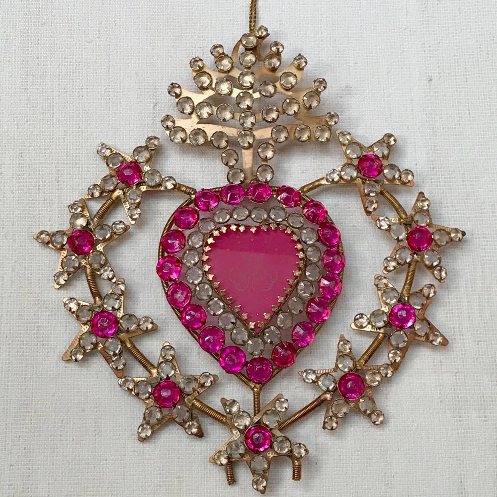 Cody Foster & Co. Holiday Large Jeweled Sacred Pink Heart Ornament 3 Cody Foster & Co. Holiday Large Jeweled Sacred Pink Heart Ornament