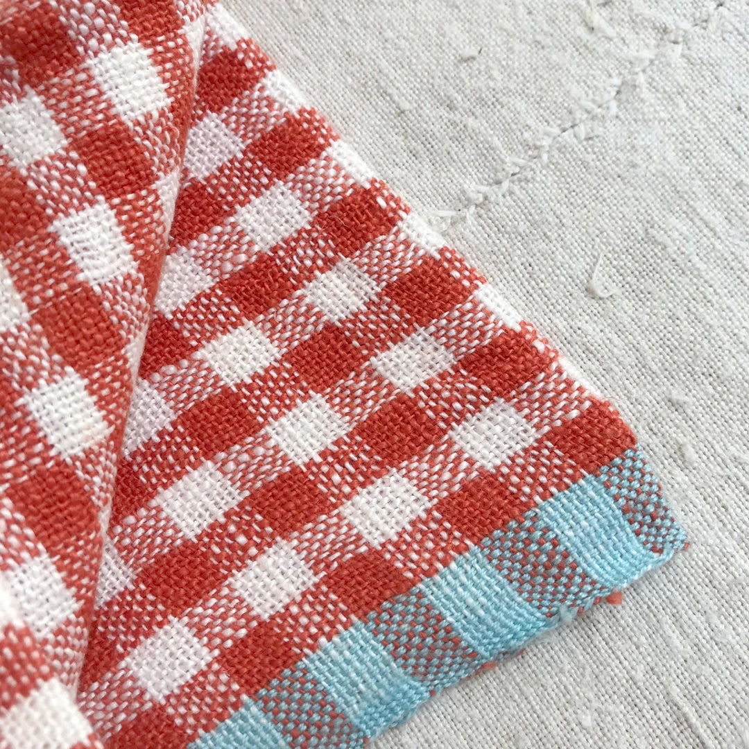 Caravan Set Of 4 Gingham Napkins In Orange & Aqua Dining & Tabletop 4 Caravan Set Of 4 Gingham Napkins In Orange & Aqua Dining & Tabletop