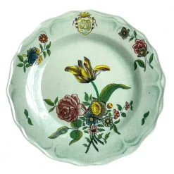 John Derian Company Inc Ceramic & Porcelain Fruit Melamine Faience Fleurs Isolees Dinner Plate
