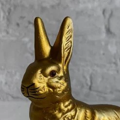 Ino Schaller Papier Mâché Seated Gold Bunny Art & Objects