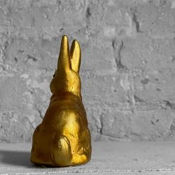 Ino Schaller Papier Mâché Seated Gold Bunny Art & Objects
