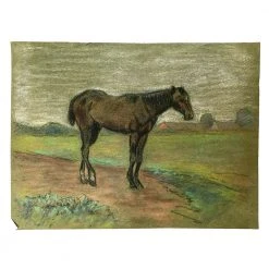 Vintage Evert Rabbers Framed Horse Drawing Art & Objects