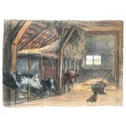 Vintage Art & Objects Evert Rabbers Framed