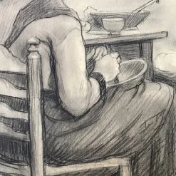 Vintage Evert Rabbers Portrait Drawing 14