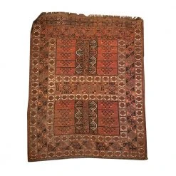 Floor 4’2” X 5’11” Vintage Turkman Rug