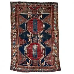 Floor 4'7” X 7'7” Antique Caucasian Rug Textiles & Rugs