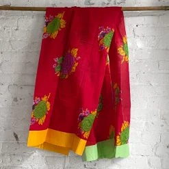 Scarves & Bandanas Lisa Corti Organdy Sarong Panel In Big Dahlia Geranium 110 X 180cm